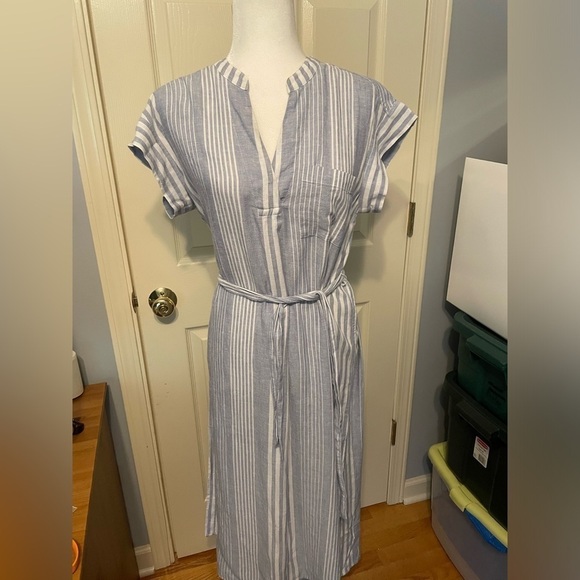 Rails Suri Blue Stripe Linen Blend Dress - Picture 1 of 6